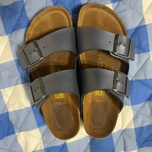 Arizona Birkenstock Grey/blue leather